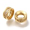 Brass Micro Pave Cubic Zirconia Eurpean Beads, Large Hole Baeds, Column, Real 18K Gold Plated, Cadmium Free & Nickel Free & Lead Free, 8.5x3.5mm, Hole: 5mm