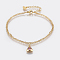 304 Stainless Steel Cable Chain Bracelets, Multi-strand Bracelets, with Rhinestone, Lobster Claw Clasps, Triangle, Golden, Light Rose, 7-1/8 inch(180mm), 1.5mm