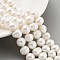 Natural Cultured Freshwater Pearl Beads Strands, Potato, PapayaWhip, 9~10mm, Hole: 0.6mm, about 19~20pcs/strand, 6.10~6.50 (15.5~16.5cm)