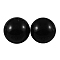 ABS Plastic Imitation Pearl Cabochons, Half Round, Black, 12x6mm