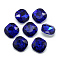 Pointed Back Glass Rhinestone Cabochons, Faceted, Back Plated, Square, Royal Blue, 12x12x5mm