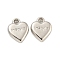 CCB Plastic Pendants, Heart Charms, Platinum, 18x14x4mm, Hole: 2mm