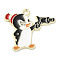 Light Gold Plated Alloy Enamel Pendants, Penguin Charm, Colorful, 21x25x1mm, Hole: 1.6mm