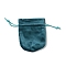 Velvet Storage Bags, Drawstring Pouches Packaging Bag, Oval, Teal, 10x8cm
