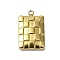 Ion Plating(IP) 304 Stainless Steel Pendants, Rectangle Charm, Real 18K Gold Plated, 17x10x3.5mm, Hole: 1.5mm