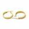 201 Stainless Steel Grooved Hoop Earrings with 304 Stainless Steel Pin for Women, Golden, 19x22x2mm, Pin: 0.6x1mm