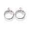 Tarnish Resistant 304 Stainless Steel Leverback Earring Findings, with Loop, Stainless Steel Color, 14.5x12.5x2mm, Hole: 1.2mm