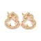 Brass Micro Pave Clear Cubic Zirconia Pendants, Cadmium Free & Nickel Free & Lead Free, Gourd Charms, Real 18K Gold Plated, 14x12x3mm, Hole: 1.2mm
