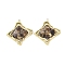 Natural Tiger Eye Pendants, Textured Rhombus Charms, with 304 Stainless Steel Settings, Golden, 24x22.5x6~8mm, Hole: 1mm