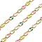 Ion Plating(IP) 304 Stainless Steel Link Chains, with Enamel, with Spool, Polished, Soldered, Real 18K Gold Plated, 6.8x3.3x1.3mm, about 32.81 Feet(10m)/Roll