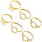 SUPERFINDINGS 6Pcs 3 Style Bezel Cup Blank Rings Golden Brass Finger Ring Components Flat Round Pad Ring Settings for Ring Making, Inner Diameter: 17~17.8mm