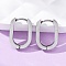 Tarnish Resistant 304 Stainless Steel Huggie Hoop Earrings, Oval, Stainless Steel Color, 17x12.5x3mm, Pin: 1mm