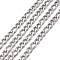 Tarnish Resistant 304 Stainless Steel Mother-Son Figaro Chains, Unwelded, Stainless Steel Color, 9mm