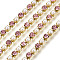 Brass Rhinestone Strass Chains, Cadmium Free & Lead Free, with ABS Plastic Imitation Pearl, Rhinestone Cup Chain, Grade A, Raw(Unplated), Light Rose, 2x2mm, 4000pcs rhinestone/bundle, about 32.8 Feet(10m)/bundle