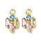 Brass Micro Pave Cubic Zirconia Charms, Cadmium Free & Nickel Free & Lead Free, Rectangle Charms, Real 18K Gold Plated, 12x6.5x3mm, Hole: 1mm