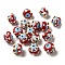 Hand Painted Acrylic with Enamel Beads, Hand Drawn Beads, Light Steel Blue, 14.5~15.5x16.5~21.5x16~20mm, Hole: 2~2.8mm