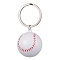 ABS Plastic Sports Ball Theme Pendants Keychains, with Iron Split Key Rings, Baseball, 6.2cm, Pendants: 36x32x32mm