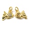 Rack Plating Brass Micro Pave Cubic Zirconia Charms, with Jump Ring, Fish, Real 18K Gold Plated, 14x12x2mm, Hole: 3.2mm