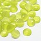 Cat Eye Cabochons, Half Round, Green Yellow, 8x3mm
