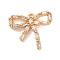 Brass Micro Pave Clear Cubic Zirconia Pendants, Nickel Free, Bowknot, Real 18K Gold Plated, 18.5x20x4mm, Hole: 1.4mm