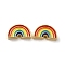 Rack Plating Brass Beads, with Enamel, Cadmium Free & Lead Free, Cloud, Real 18K Gold Plated, 8x14x4mm, Hole: 1.8mm