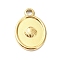 Ion Plating(IP) 304 Stainless Steel Pendants, Real 18K Gold Plated, Oval Charm, Shell Shape, 20x13.5x3mm, Hole: 2mm