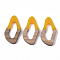 Resin & Walnut Wood Pendants, Twisted Oval, Gold, 38x19.5x4mm, Hole: 2mm
