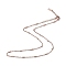 Ion Plating(IP) 304 Stainless Steel Column Link Chain Necklace for Men Women, Rose Gold, 15.98 inch(40.6cm)