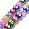Transparent Glass Beads Strands, with Enamel, Heart with Evil Eye, Colorful, 14x14x9mm, Hole: 1mm, about 30pcs/strand, 12.28''(31.2cm)
