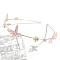Platinum Alloy Butterfly Hair Bands, Hair Bands for Women Girls, Pink, 145x125mm