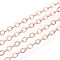 Brass Cable Chains, Soldered, Cadmium Free & Nickel Free & Lead Free, with Spool, Flat Oval, Rose Gold, 2x1.8x0.2mm, about 9.84 Feet(3m)/Roll