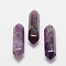 Faceted Natural Amethyst Healing Stones, Reiki Energy Balancing Meditation Therapy Wand, Double Terminated Points, for Wire Wrapped Pendants Making, No Hole/Undrilled, 32~35x9x9mm