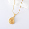 3Pcs Stainless Steel Durian Fruit Pendant Necklaces for Women, Golden, 15.75 inch(40cm)