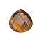 Natural Tiger Eye Pendants, Teadrop with Hole, 16mm