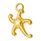 304 Stainless Steel Pendants, Starfish Charm, Golden, 17x12mm