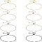 8Pcs 4 Colors Brass Pave Rhinestone Box Chain Slider Bracelet Making, Mixed Color, 9-1/2 inch(24cm), Hole: 1.8mm, 2pcs/color