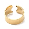 Ion Plating(IP) 304 Stainless Steel Plain Open Cuff Ring for Women, Real 18K Gold Plated, US Size 8 1/2(18.5mm)