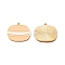 Zinc Alloy Pendants, with Enamel, Golden, Macaron Charm, PeachPuff, 22.5x24x1.5mm, Hole: 1mm