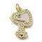 Brass Micro Pave Cubic Zirconia Pendants, Cadmium Free & Lead Free, with Shell, Heart, Real 18K Gold Plated, 20x14x3mm, Hole: 3.4mm