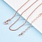 Brass Box Chains Necklaces for Women, With 304 Stainless Steel Lobster Clasp, Rack Plating, Lead Free & Cadmium Free, Long-Lasting Plated, Rose Gold, 17.80x0.06 inch(45.2x0.15cm)