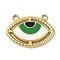 Ion Plating(IP) 304 Stainless Steel Enamel Pendants, Evil Eye Charm, Golden, 19x26x2mm, Hole: 1.8mm
