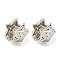 Brass Hoop Earrings, Platinum, Star, 16x17x14mm