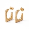 Ion Plating(IP) 304 Stainless Steel Rectangle Stud Earrings, Half Hoop Earrings for Women, Golden, 20.5x16.5x3mm, Pin: 0.7mm