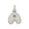 Brass Micro Pave Clear Cubic Zirconia Pendants, Cadmium Free & Nickel Free & Lead Free, Platinum,Letter A, 31x21x5mm, Hole: 3x6mm