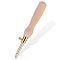 Stainless Steel Punch Needle Pen, Punch Needles Tool, with Wood Handle, PeachPuff, 80mm