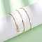 Brass Cuboid Link Rolo Chain Necklaces, with Lobster Claw Clasps, Rack Plating, Long-Lasting Plated, Real 18K Gold Plated, 16.26 inch(41.3cm)