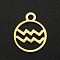 201 Stainless Steel Charms, Flat Round with Constellation, Golden, Aquarius, 13.4x10.8x1mm, Hole: 1.5mm