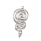 304 Stainless Steel Pendants, Snake Charm, Anti-Tarnish, Stainless Steel Color, 36.5x17x3mm, Hole: 2mm
