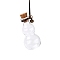 Gourd-shaped Glass Cork Bottles Ornament, with Waxed Cord & Iron Bell, Glass Empty Wishing Bottles, DIY Vials for Pendant Decorations, Clear, 24.1cm, Capacity: 12ml(0.41fl. oz)