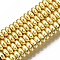 Electroplate Non-magnetic Synthetic Hematite Bead Strands, Rondelle, Golden Plated, 4x2mm, Hole: 1mm, about 180pcs/strand, 15.7 inch